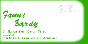 fanni bardy business card