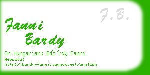 fanni bardy business card